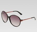 medium round frame sunglasses with gucci logo and