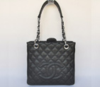 Chanel A50994 Black Medium Shopping Bags Silver Hardware A50994