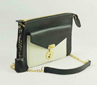 Celine Calfskin Shoulder Bag White with Black