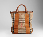 MEDIUM CHECK LEATHER DETAIL TOTE 37954361