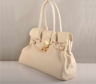 Miu Miu Calf Leather Tote Bags 90331 Rice White