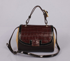 2012 new Fendi handbags FD9106 Pillow bag coffee crocodile with orange