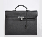 Hermes Kelly Briefcase Bag clemence leather in Black 168BB