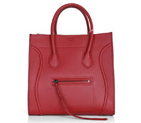Celine Luggage Phantom Bags in Original Leather Red