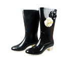 Chanel Patent Leather High Boots Black CA007