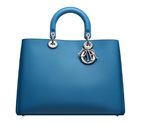 Smooth mykonos blue leather 'Diorissimo' bag