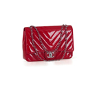 Chanel Patent Leather Chevron Maxi Bag C48048RD