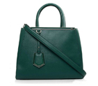 Fendi 2Jours Original Leather Tote Bag F2552M Dark Green