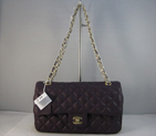 Chanel purple color with gold chain A1112PG