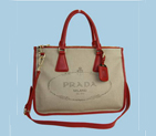 Fashion Prada City Canvas Tote Bag BN2161B Red