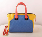 Fendi Chameleon Punch Saffiiano Leather Top Zip Tote Bag 2545 Blue-Yellow