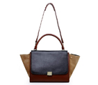 Celine Trapeze Bags Original Calf&Suede Leather  Black&Wine