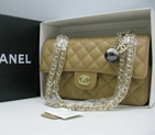 Chanel Caviar leather Apricot Flap bag with Gold chain A1122AG