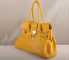 Miu Miu Calf Leather Tote Bags 90331 Yellow