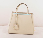 Fendi Fall Winter 2012 2Jours Saffiiano Leather Tote Bag 8BH250S Offwhite