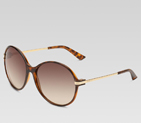 medium round frame sunglasses with gucci logo and