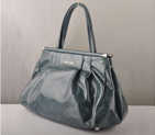 Miu Miu Tote Handbags Oil Wax Leather 8001 Dark Green