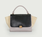 Celine Trapeze Bags Calfskin&Suede Black&Purple&Apircot