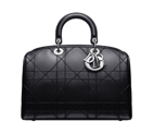 Large black leather 'Dior Granville' polochon bag M1306PGCA M900