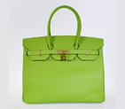 Hermes Birkin 35CM Palm stripes leather in Green with Gold hardware