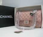 Chanel Caviar leather Pink Flap bag with Silver chain A1122PS
