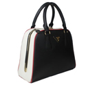 Prada Saffiano Leather Small Tote Bag BL0809 Black&White