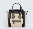 Celine Luggage Mini Boston Bag Ferrari&Suede Leather Black