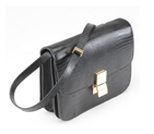 Celine Cow Leather Lizard grain Handbag 80077 Black