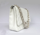 Chanel Flap Bag Quilted White Caviar with Gold Chain 1116 1116