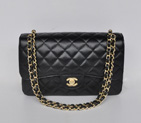 Chanel Jumbo Quilted Classic Cannage Patterns Flap Bag A58600 Black Gold A58600