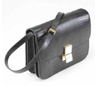 Celine Classic Box Large Flap Bag Black Lizard Pattern
