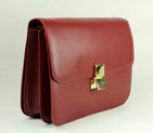 Celine Classic Leather Shoulder Flap Bag 80088 Maroon