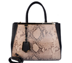 Fendi '2Jours' Snake stripes Leather shoulder and tote bag