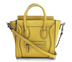 Celine Luggage Nano Boston Tote Bags Fluorescence Leather Yellow