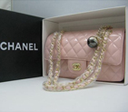 Chanel patent leather Pink Flap bag with Gold chain A1122PG