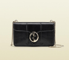 gucci 1973 black ayers snakeskin chain shoulder bag