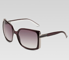large square frame sunglasses with gucci logo and