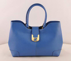 Fendi 2jours Saffiiano Leather Tote Bag 2546 Blue