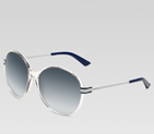 medium round frame sunglasses with gucci logo and