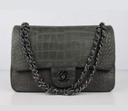 Chanel Fall Winter 2012 Croc Veins Leather Flap Bag A01112 Dark Green A01112