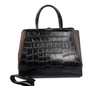 Fendi Fall Winter 2012 2Jours Black Original Croco Leather Tote Bag