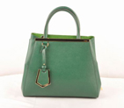 Fendi Fall Winter 2012 2Jours Saffiiano Leather Tote Bag 8BH250S Green