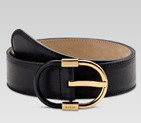 belt with gucci engraved oval buckle