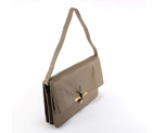 Celine Clasp Shoulder Bag Calfskin Gray