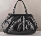 Miu Miu Tote Handbags Oil Wax Leather 8001 Black
