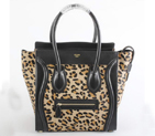 Celine Luggage Bags Medium in Leopard Apricot