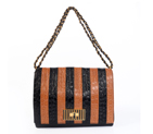 Fendi Earth Genuine leather Shoulder Bag in yellow and Black F2556