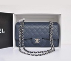 Chanel A1112 Flap Bag Original Cannage Leather Blue A1112