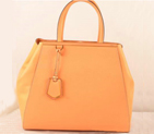 Fendi 2Jours Saffiiano&Ferrari Leather Tote Bag F2552L Light Orange