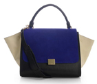 Newest 2012 Celine Trapeze Bags Original Leather 3342 Blue Camel Black